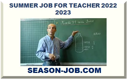 SUMMER JOB FOR TEACHER 2026