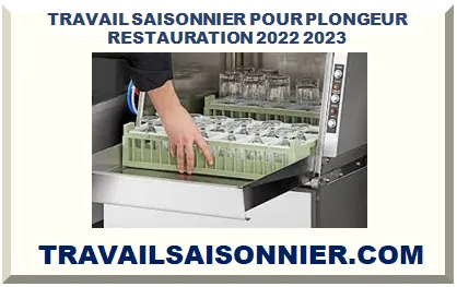 TRAVAIL SAISONNIER POUR PLONGEUR RESTAURATION 2025