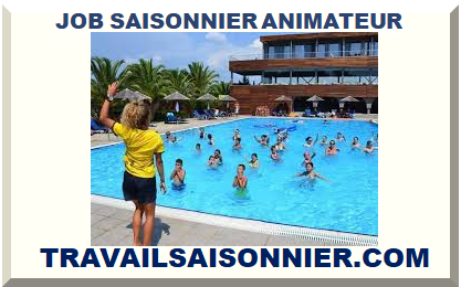 JOB SAISONNIER ANIMATEUR ANIMATRICE