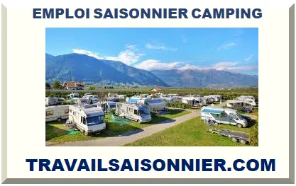 EMPLOI SAISONNIER CAMPING 2025
